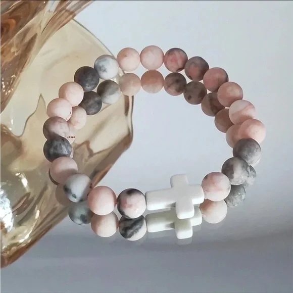 Faith Cross Beaded Bracelet NWT - Picture 2 of 4